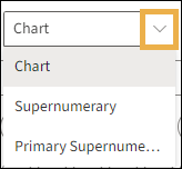 Tooth selector display menu with yellow highlight box around the drop down arrow.